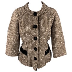 MARC JACOBS Size 6 Brown Boucle Wool Blend Jacket