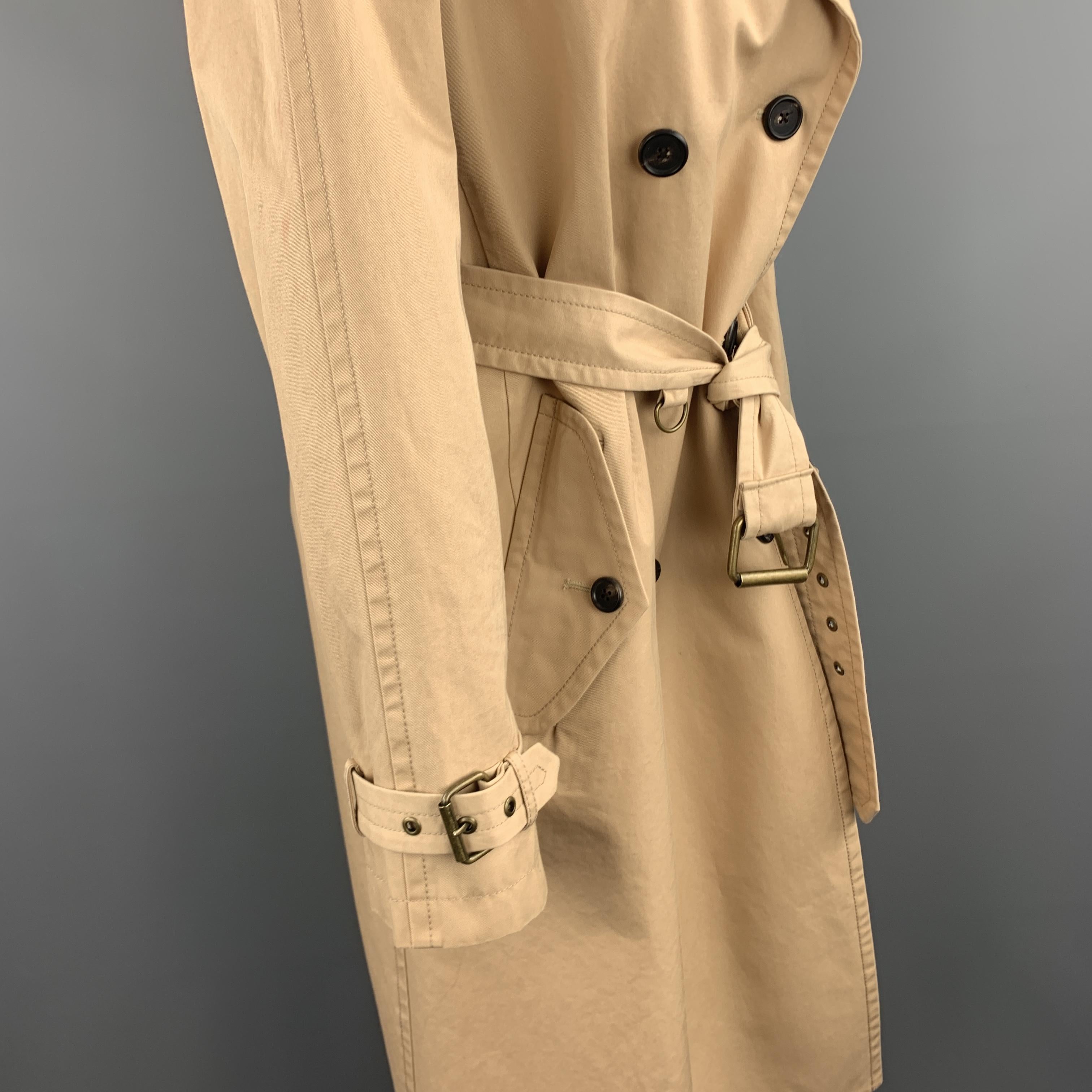 Beige MARC JACOBS Size 6 Khaki Cotton Double Breasted A Line Trenchcoat