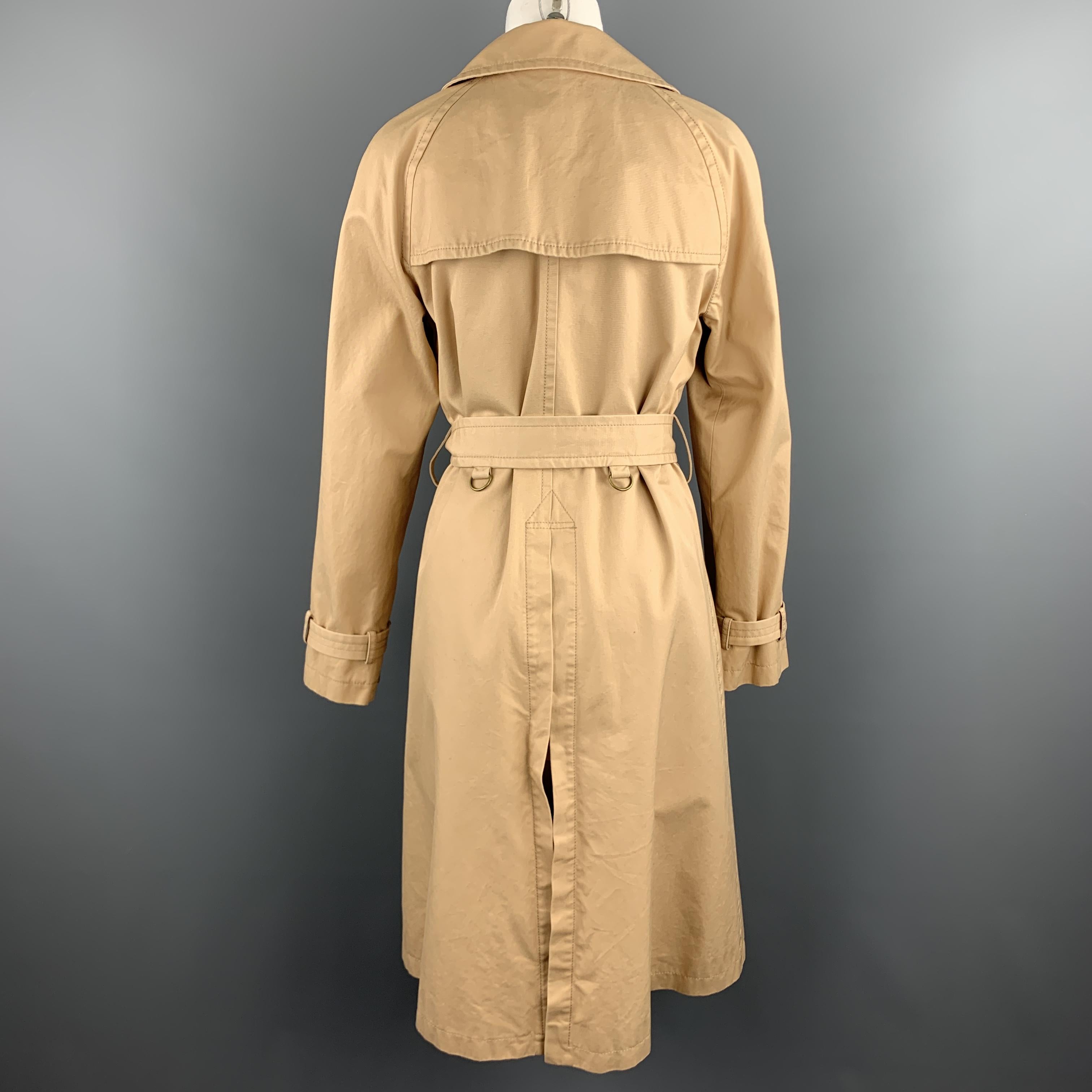 MARC JACOBS Size 6 Khaki Cotton Double Breasted A Line Trenchcoat In Excellent Condition In San Francisco, CA