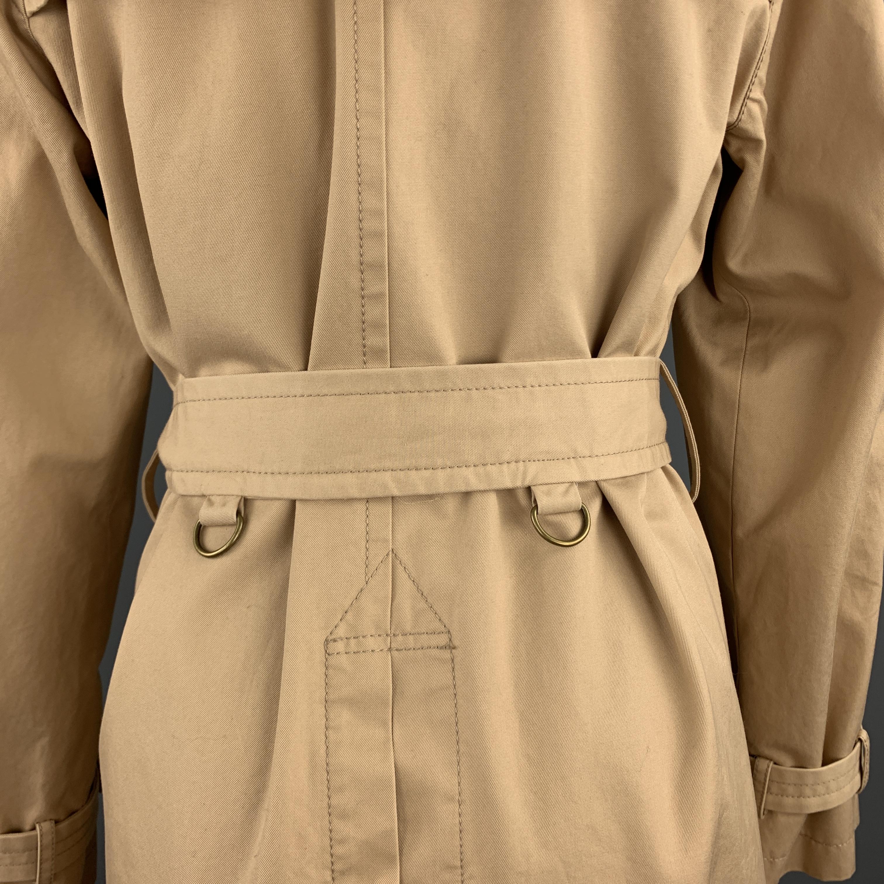 Women's MARC JACOBS Size 6 Khaki Cotton Double Breasted A Line Trenchcoat