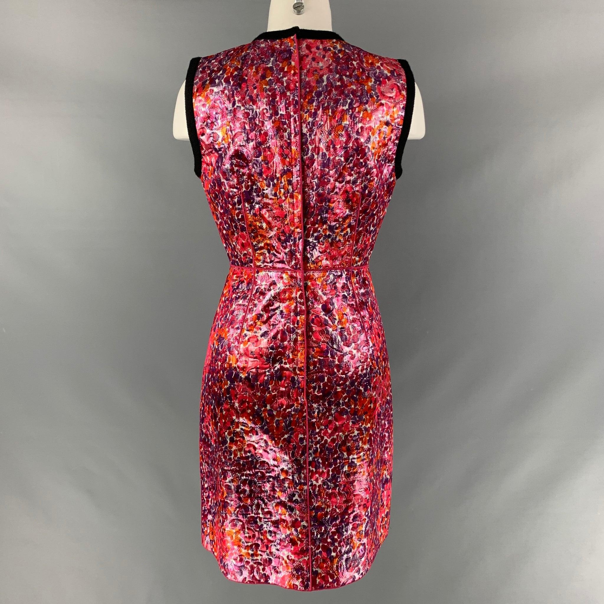 MARC JACOBS Size 6 Multi-Color Acetate Blend Jacquard Shift Dress In Excellent Condition For Sale In San Francisco, CA
