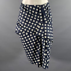 MARC JACOBS Taille 6 Jupe mi-mollet en coton vichy marine et blanc