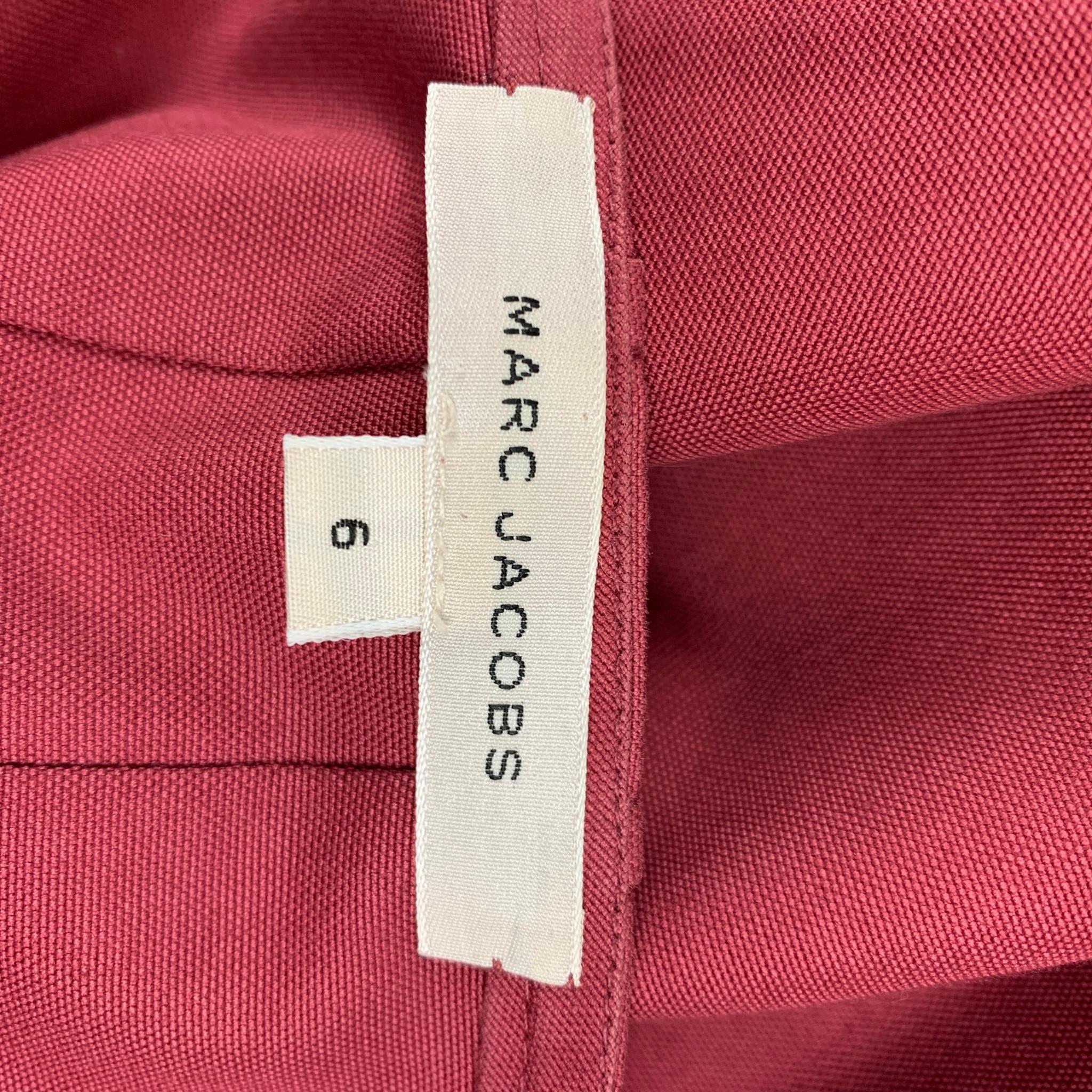 MARC JACOBS Size 6 Raspberry Cotton Eyelet A-Line Dress In Good Condition In San Francisco, CA