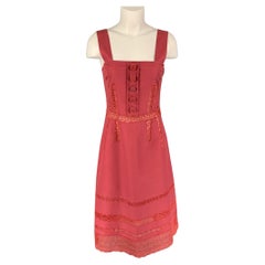 MARC JACOBS Size 6 Raspberry Cotton Eyelet A-Line Dress