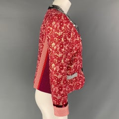 MARC JACOBS Size 6 Raspberry & Silver Floral Blazer