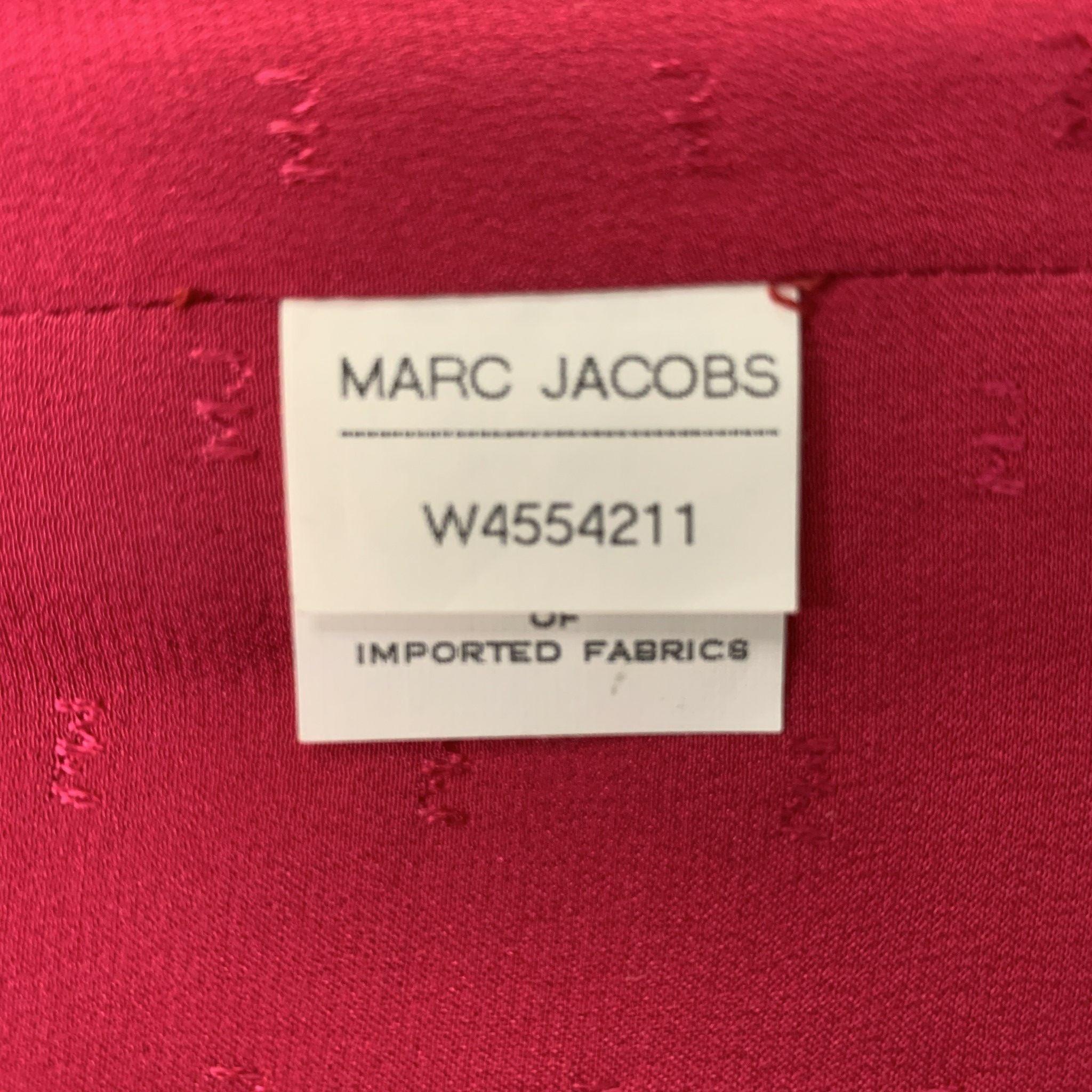 MARC JACOBS Size 6 Raspberry & Silver Floral Blazer For Sale 1