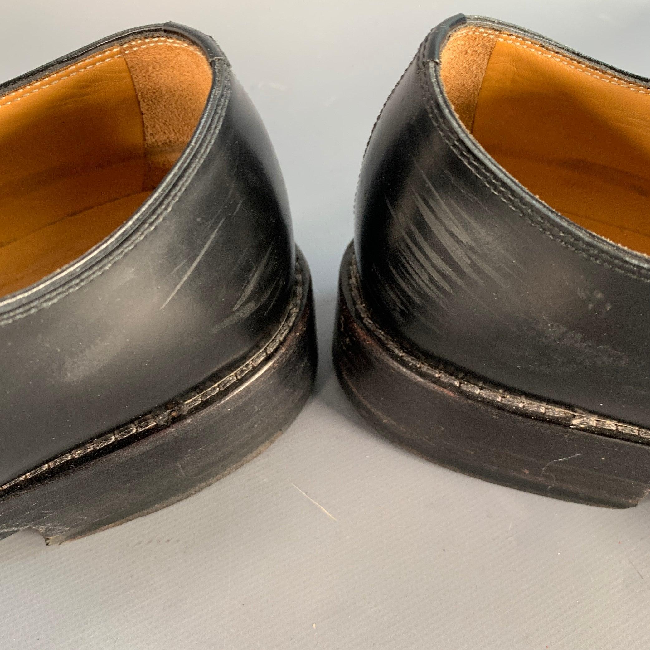 MARC JACOBS Scarpe Derby Lace-Up in pelle nera oro misura 8 in vendita 6
