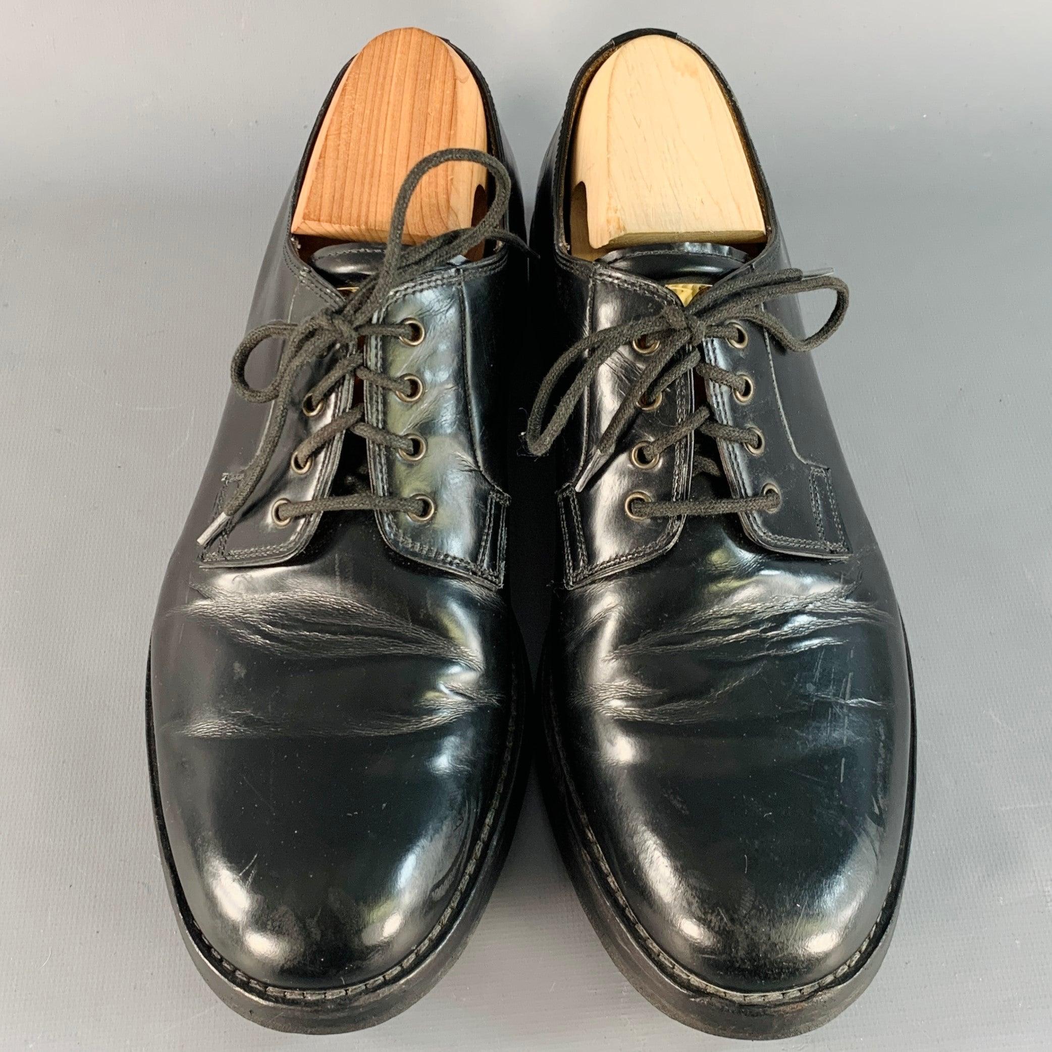 MARC JACOBS Scarpe Derby Lace-Up in pelle nera oro misura 8 In condizioni buone in vendita a San Francisco, CA