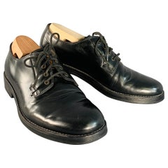 MARC JACOBS Scarpe Derby Lace-Up in pelle nera oro misura 8