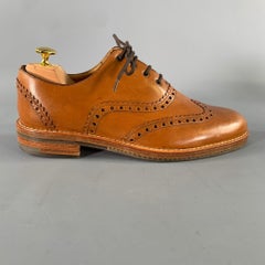 MARC JACOBS Size 8 Brown Window Pane Leather Wingtip Lace Up Shoes