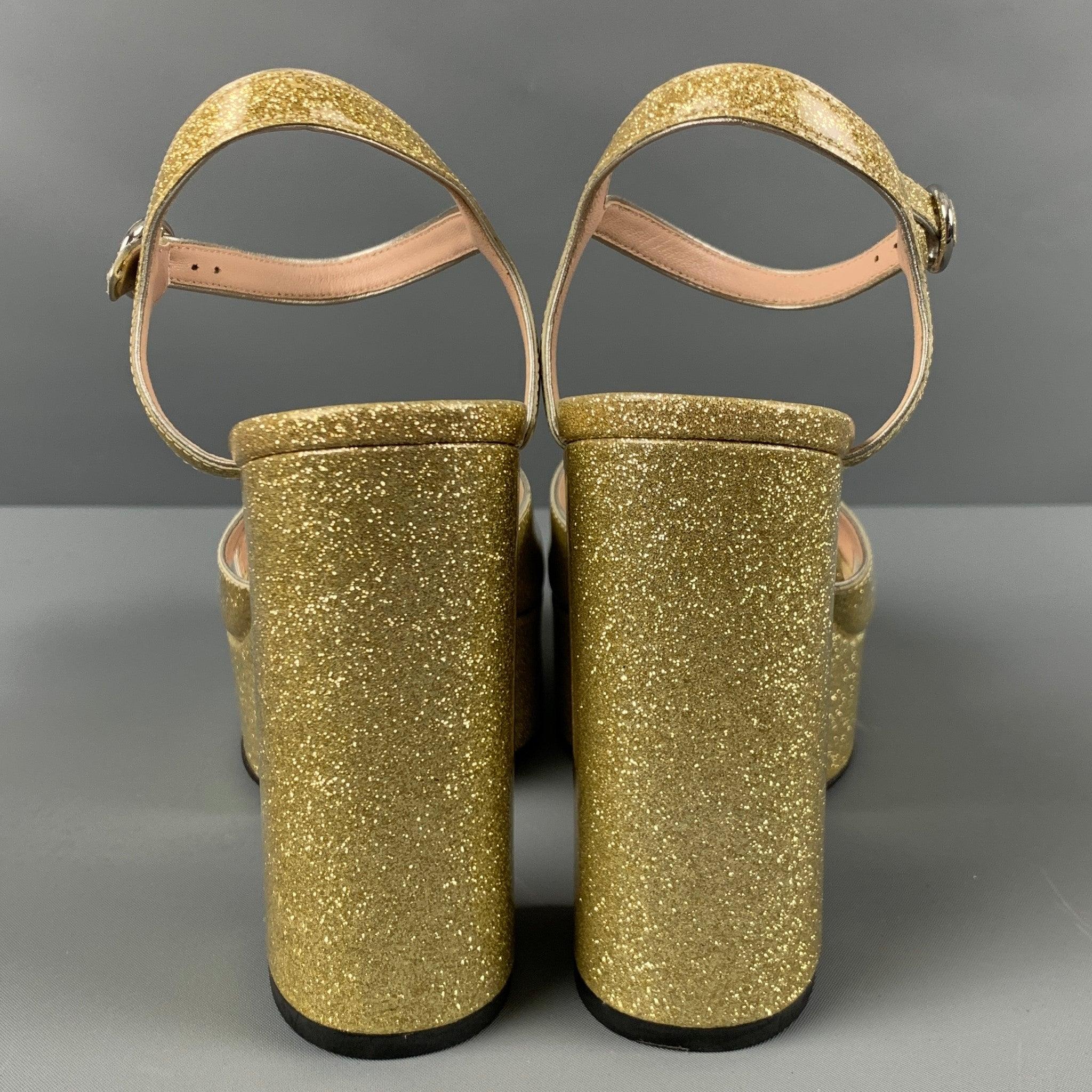 MARC JACOBS Size 8 Gold Platform Sandals In Good Condition In San Francisco, CA