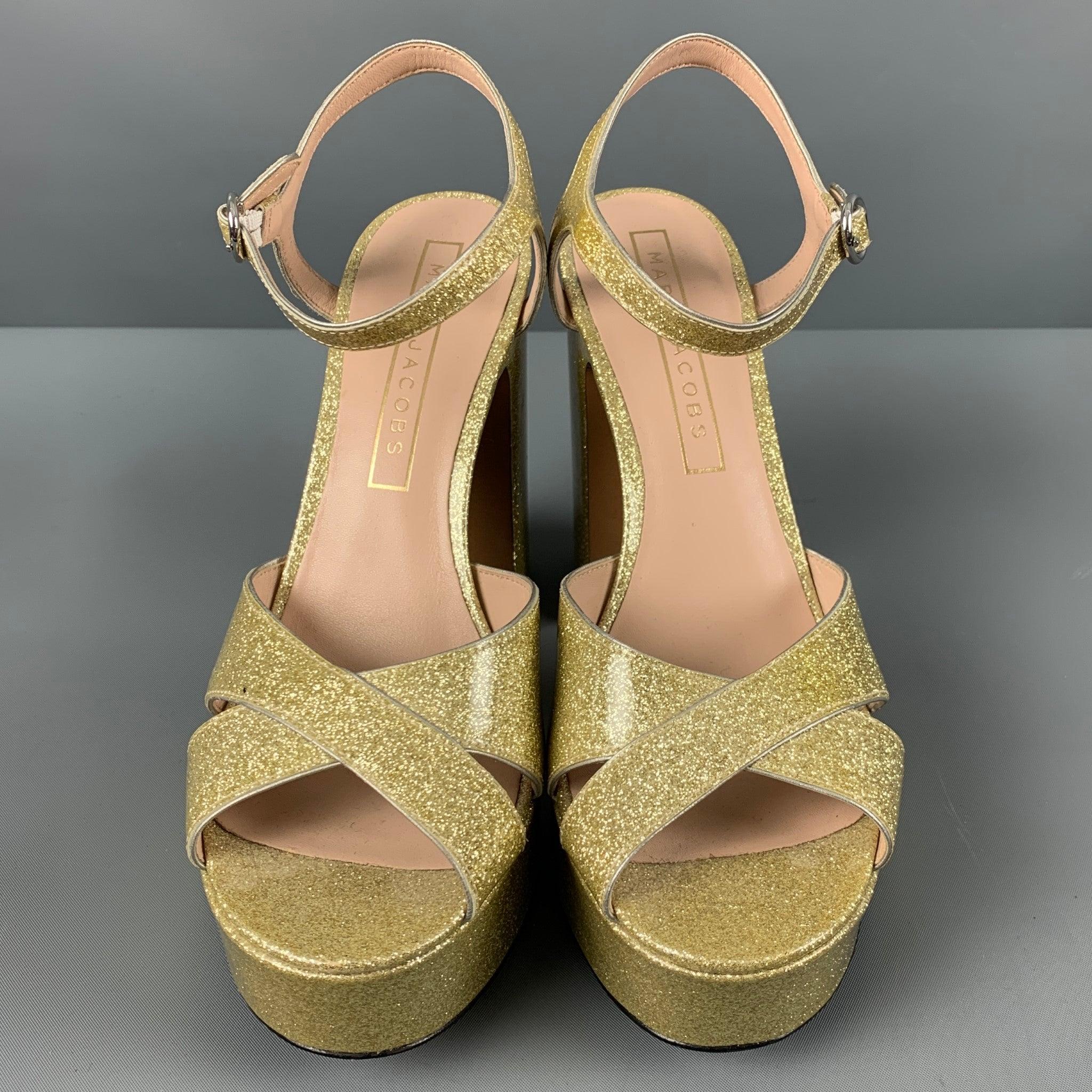 Women's MARC JACOBS Size 8 Gold Platform Sandals