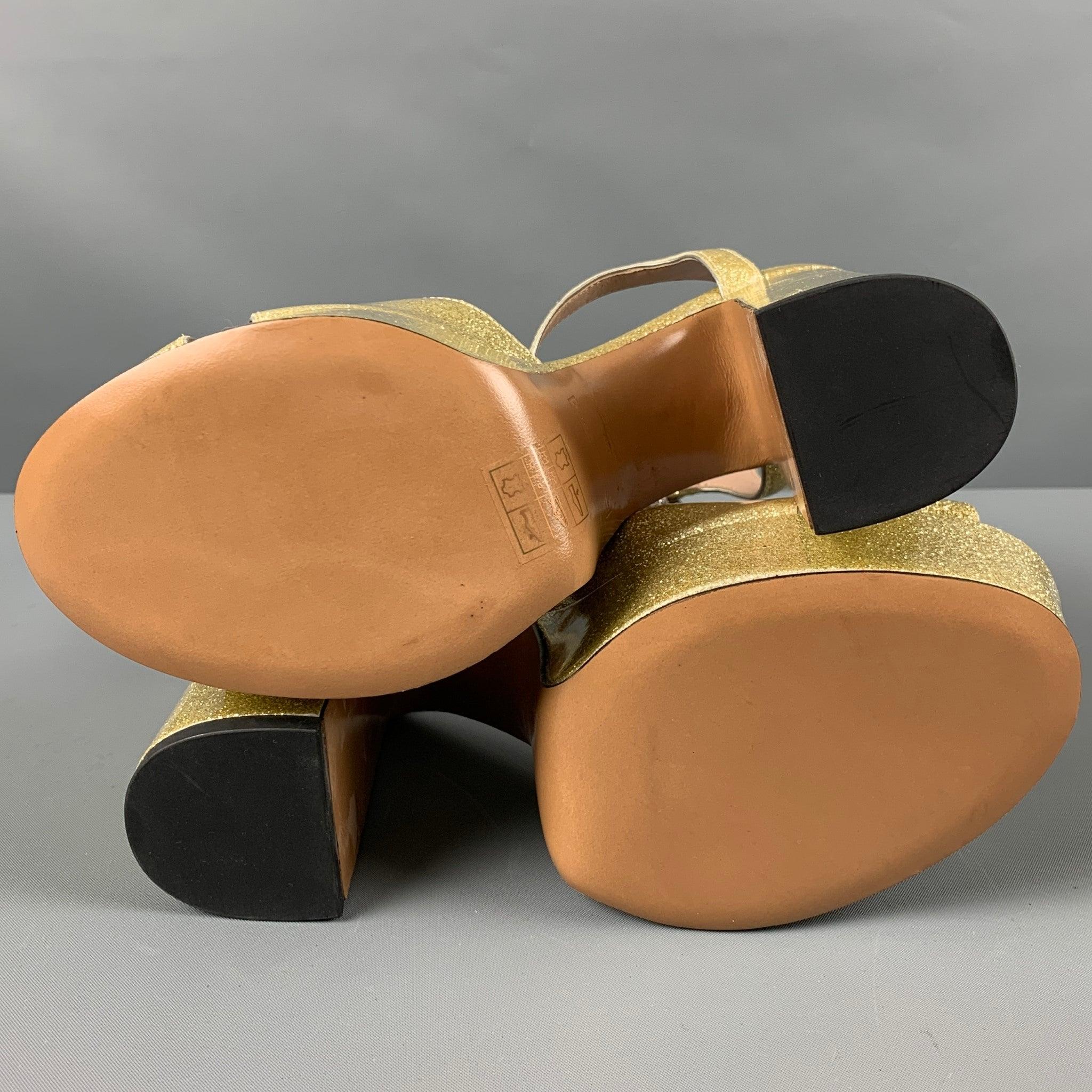 MARC JACOBS Size 8 Gold Platform Sandals 2