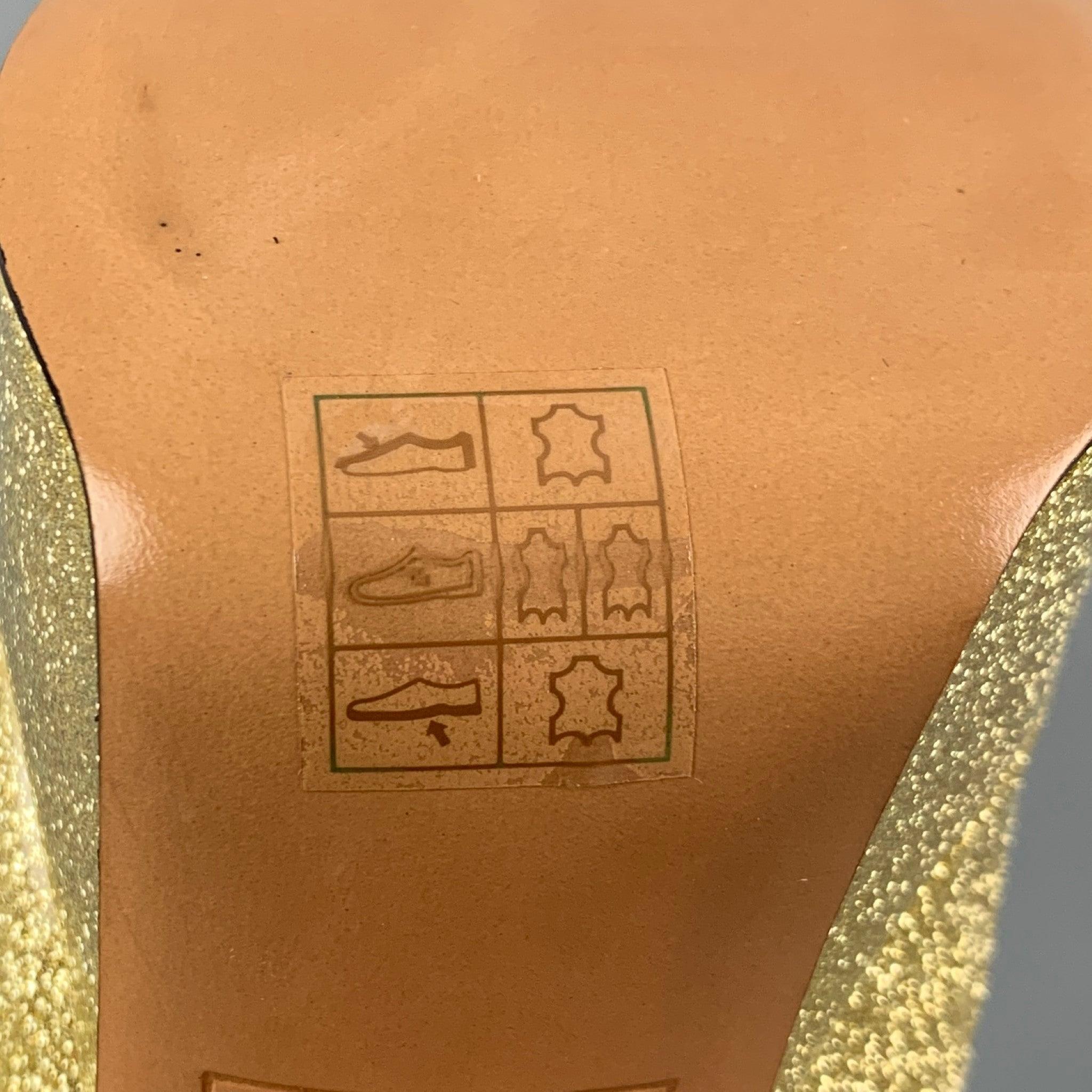 MARC JACOBS Size 8 Gold Platform Sandals 4