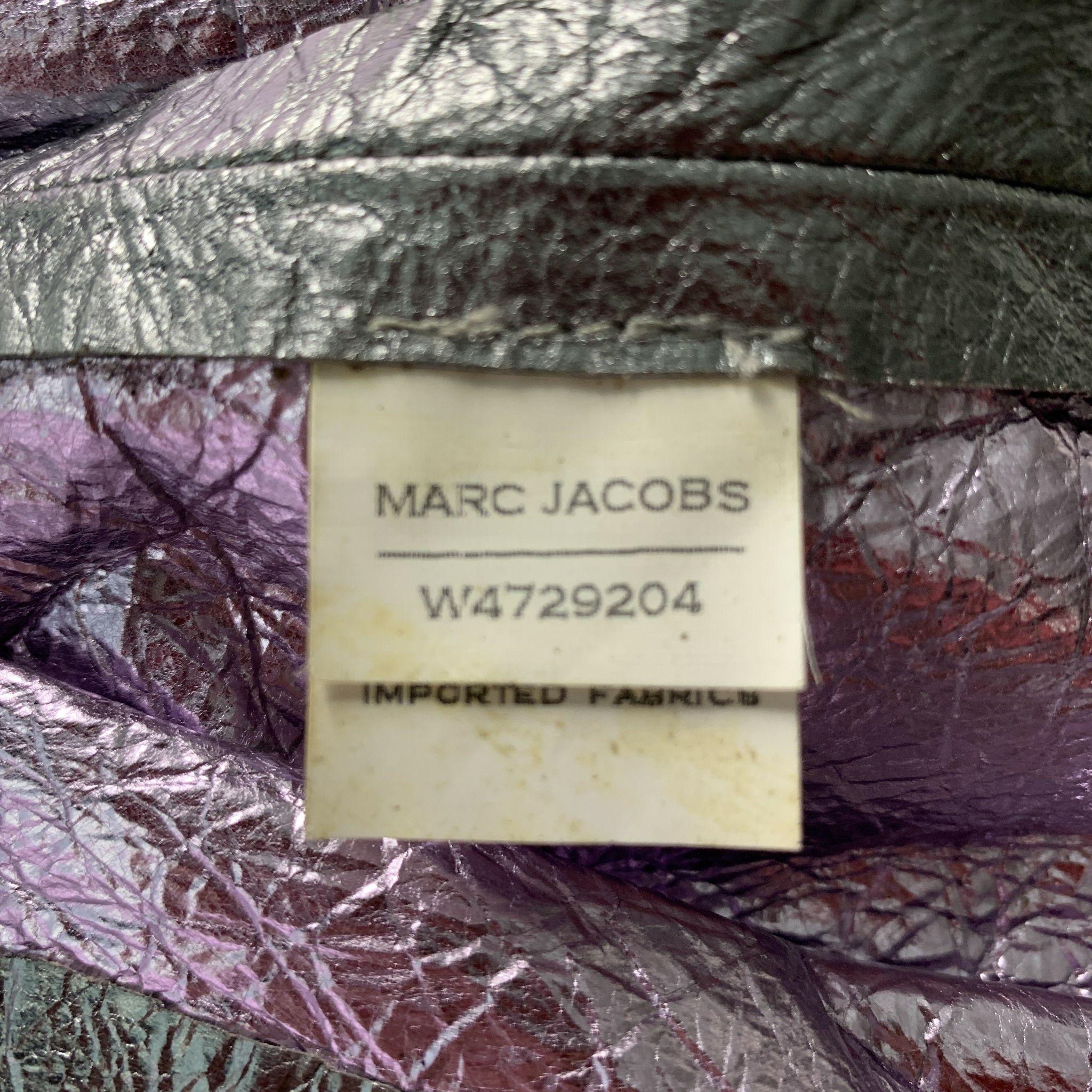 Women's MARC JACOBS Size 8 Silver Metallic Zip Up Jacket