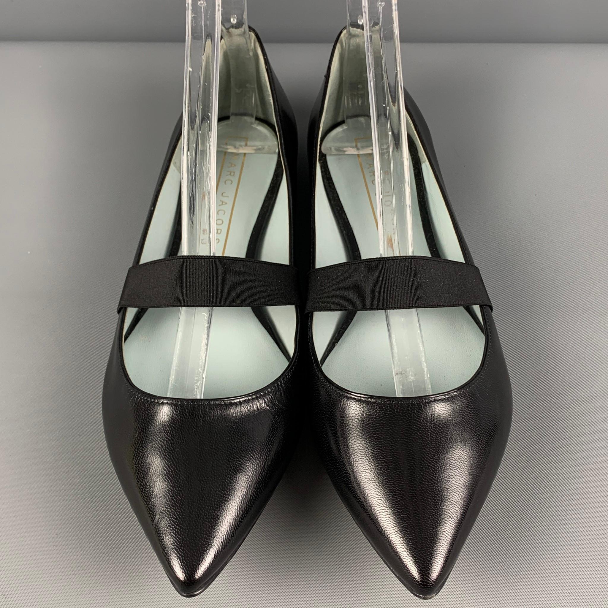 MARC JACOBS Size 8.5 Black Leather Mary Jane Flats In Good Condition In San Francisco, CA