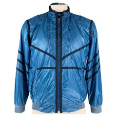 MARC JACOBS Size L Blue Black Polyester Windbreaker Jacket