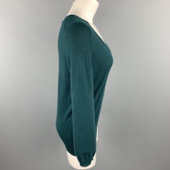 MARC JACOBS Size L Dark Green Knitted Cashmere Scoop Neck Sweater