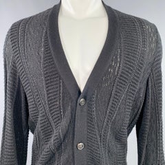 MARC JACOBS Größe M Schwarze Strickjacke aus Wolle und Baumwolle mit Knopfleiste