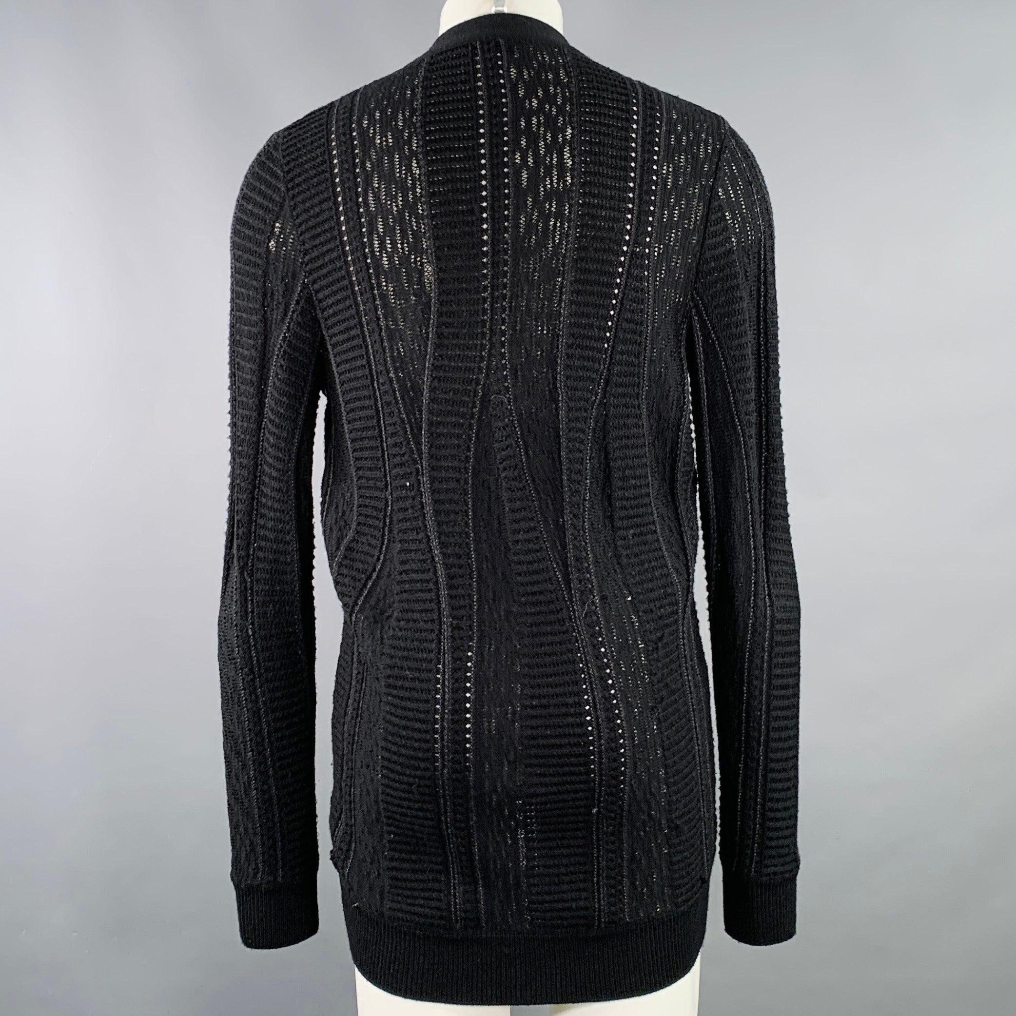 MARC JACOBS Size M Black Knit Wool Cotton Button Up Cardigan (cardigan à boutons en laine et coton) Bon état - En vente à San Francisco, CA
