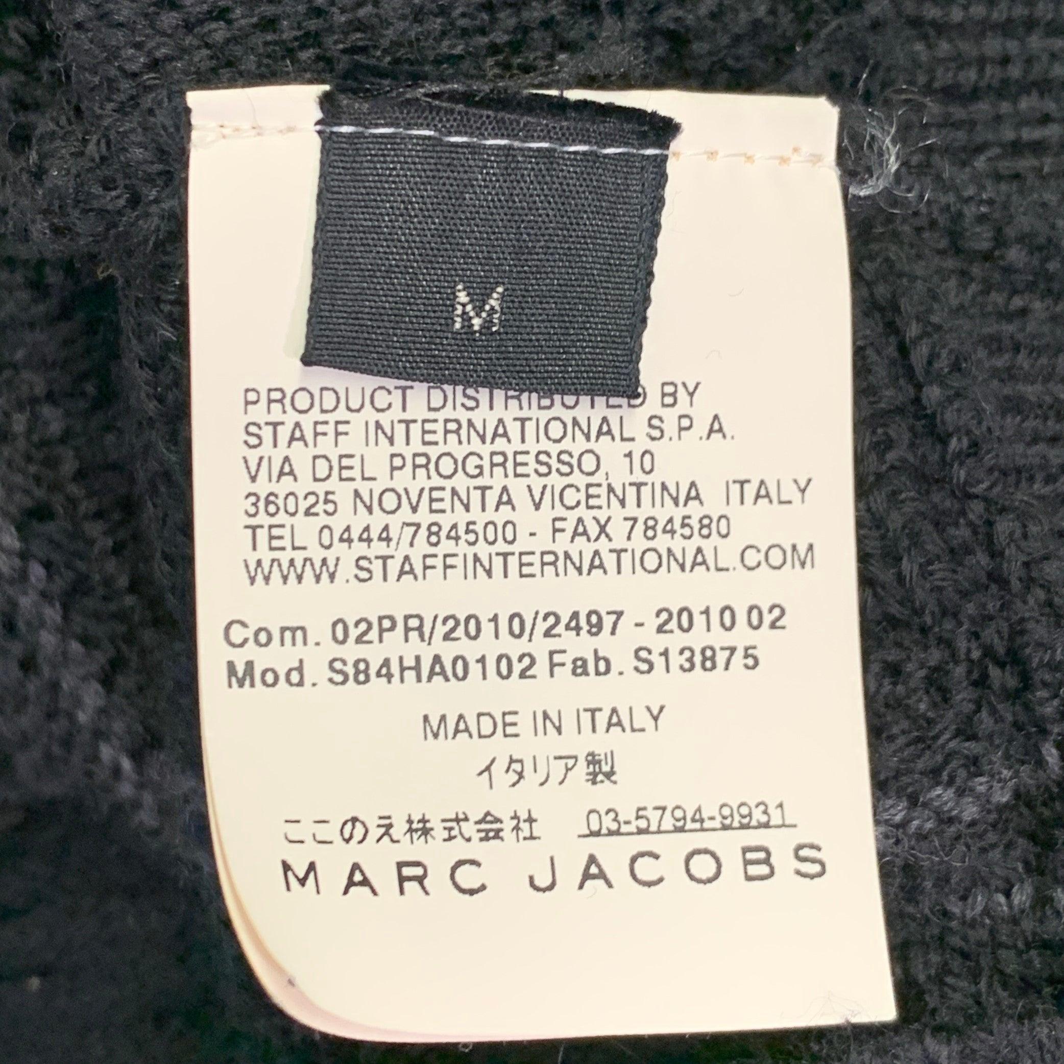 MARC JACOBS Size M Black Knit Wool Cotton Button Up Cardigan (cardigan à boutons en laine et coton) en vente 4