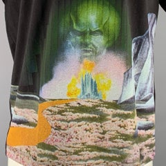 Camiseta de algodón de MARC JACOBS, talla M, negra con estampado multicolor y cuello redondo