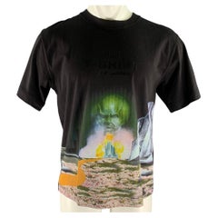 Camiseta de algodón de MARC JACOBS, talla M, negra con estampado multicolor y cuello redondo
