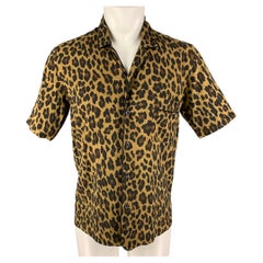 MARC JACOBS Size M Brown Beige Animal Print Viscose Camp Short Sleeve Shirt