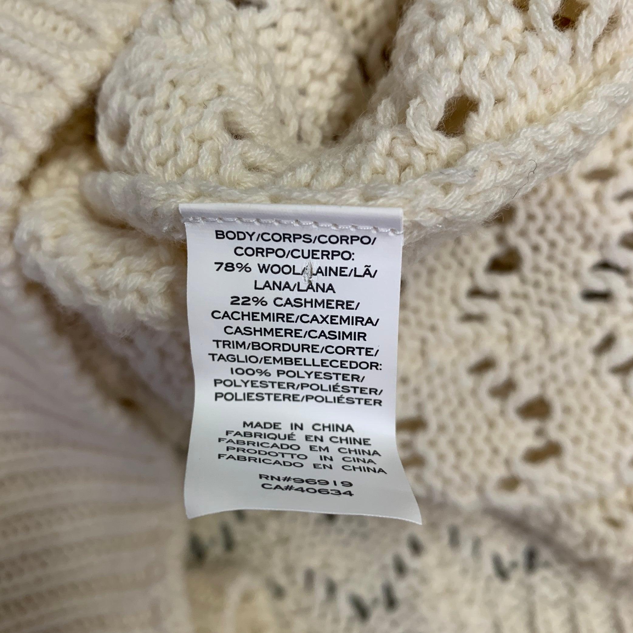 MARC JACOBS Size M Cream Gold Wool Cashmere Payettes Sweater For Sale 3