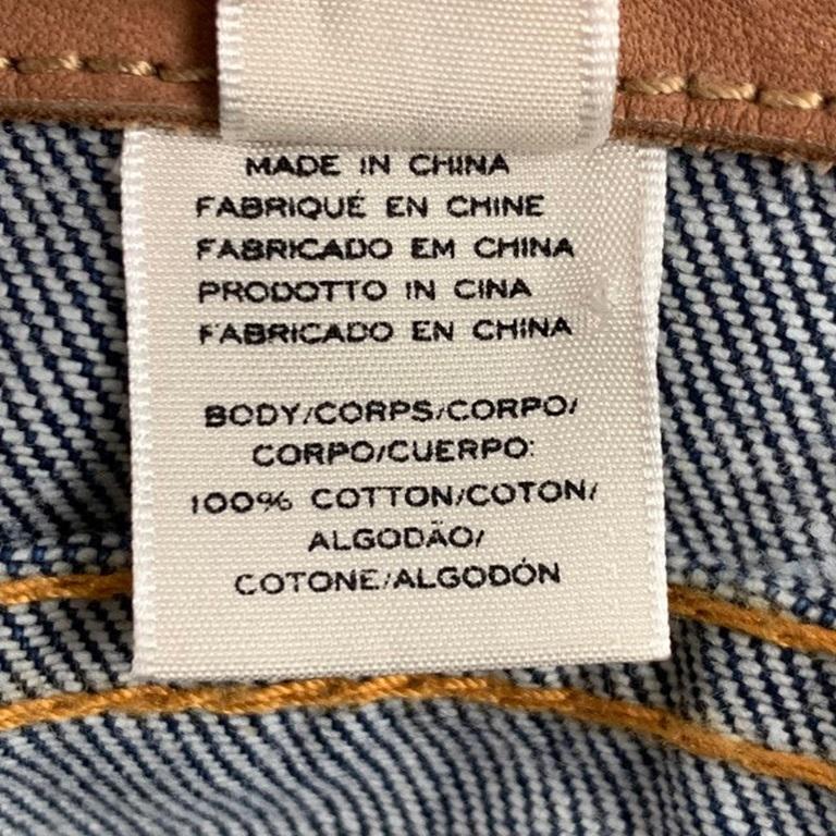 MARC JACOBS Size M Indigo Denim Contrast Stitch Cropped Jacket For Sale 1