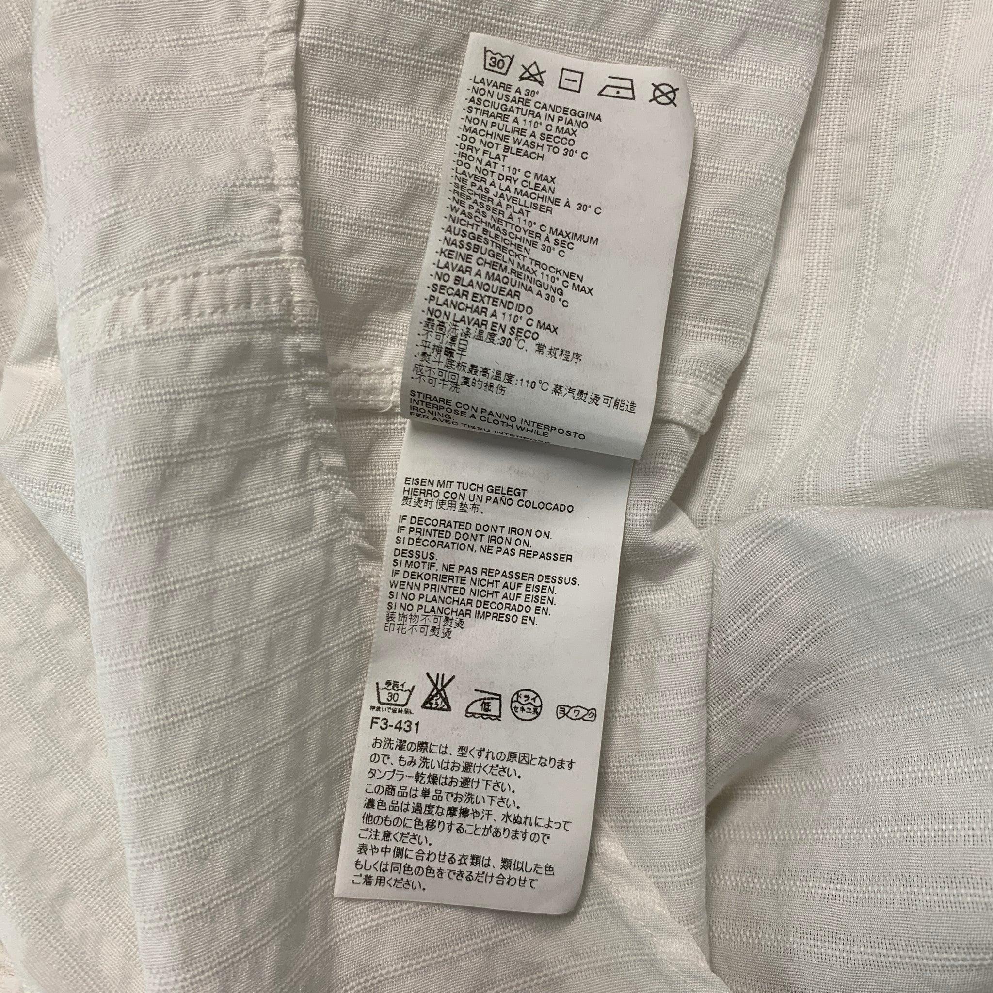 MARC JACOBS Size M White Seersucker Cotton Snaps Long Sleeve Shirt For Sale 3