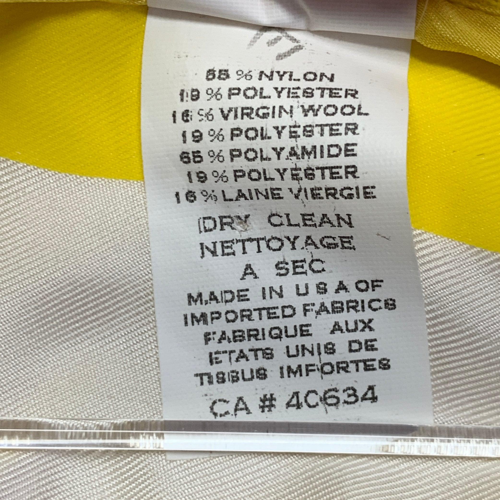 MARC JACOBS Size M Yellow White Boucle Stripe Snaps Jacket Blazer For Sale 2