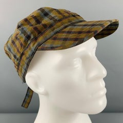 MARC JACOBS Size One Size Grey Green Plaid Cotton Hat