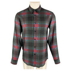 MARC JACOBS Size S Black Multi-color Plaid Viscose Button Up Long Sleeve Shirt
