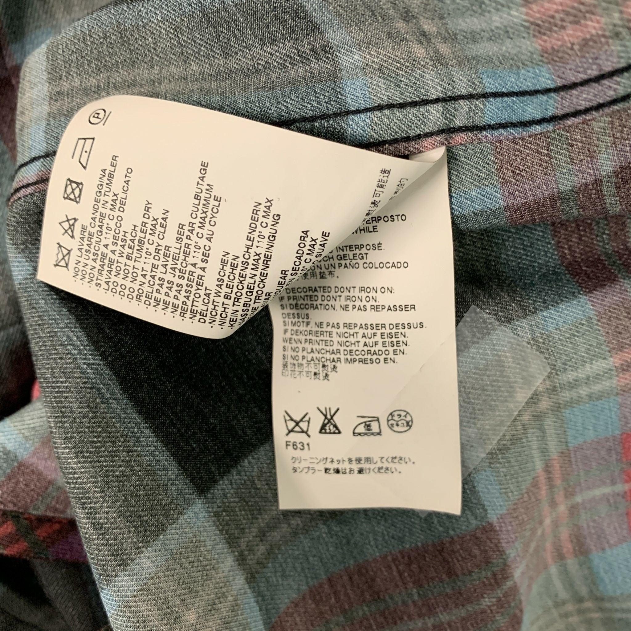 MARC JACOBS Taille S - Chemise à manches longues en viscose à carreaux noirs et multicolores boutonnée en vente 2