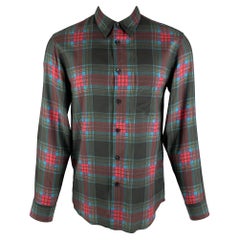 MARC JACOBS Size S Black Multicolour Plaid Viscose Button Up Long Sleeve Shirt