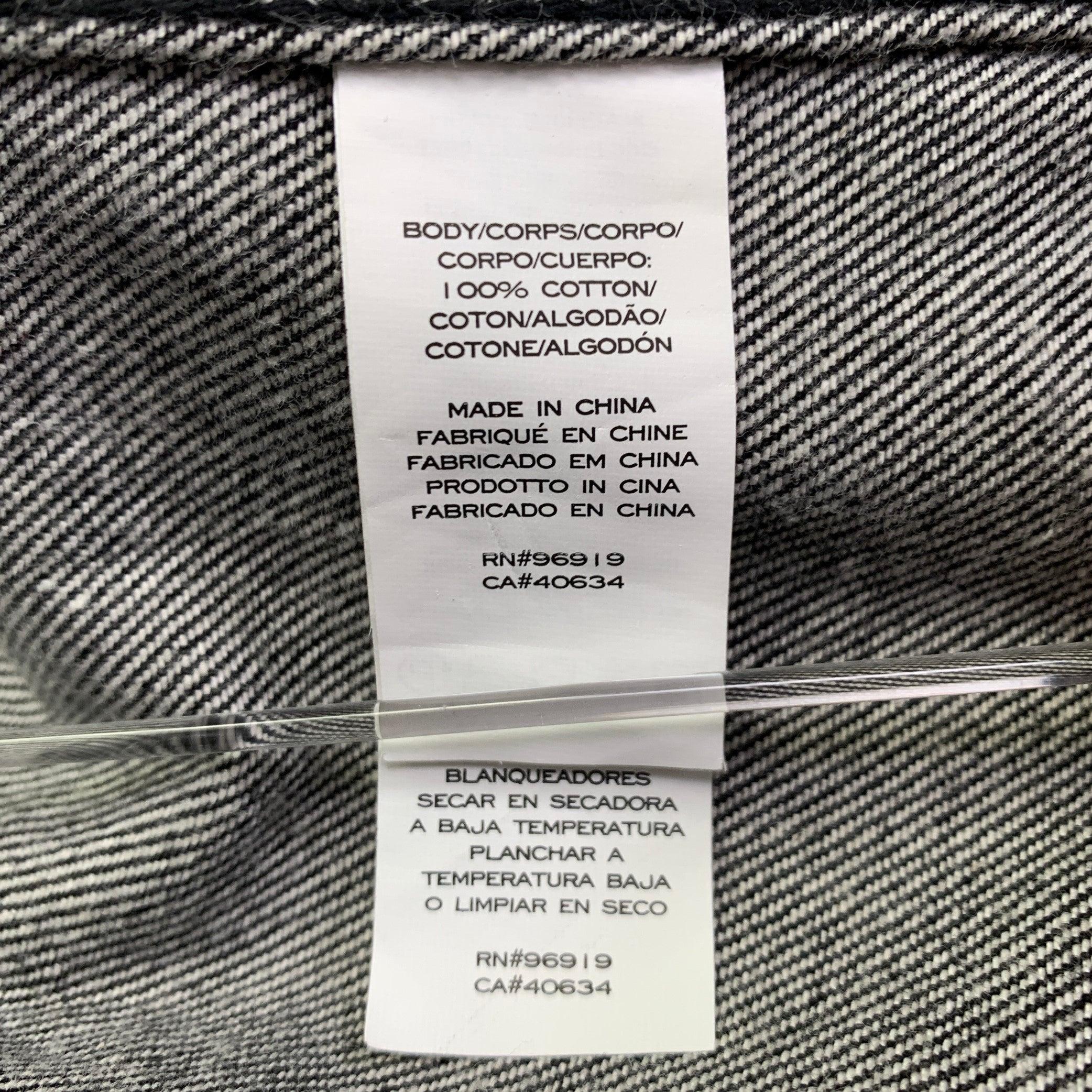 MARC JACOBS Size S Black White Denim Rhinestones Cropped Jacket 1