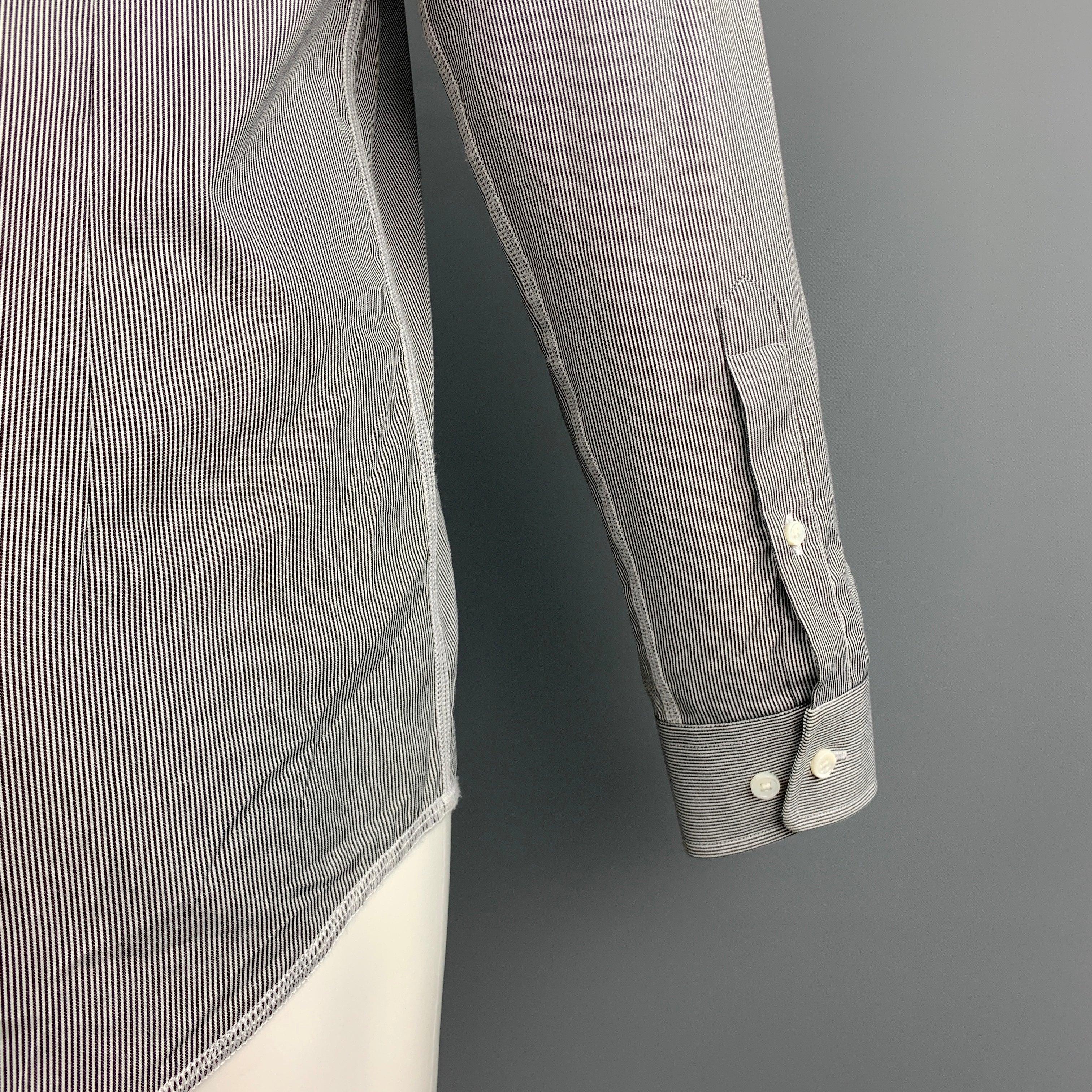 MARC JACOBS - Chemise à manches longues en coton à rayures noires et blanches, taille S en vente 1