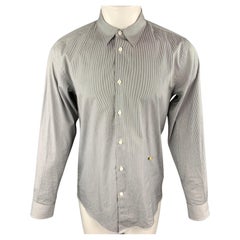 MARC JACOBS Size S Black & White Pinstripe Cotton Long Sleeve Shirt