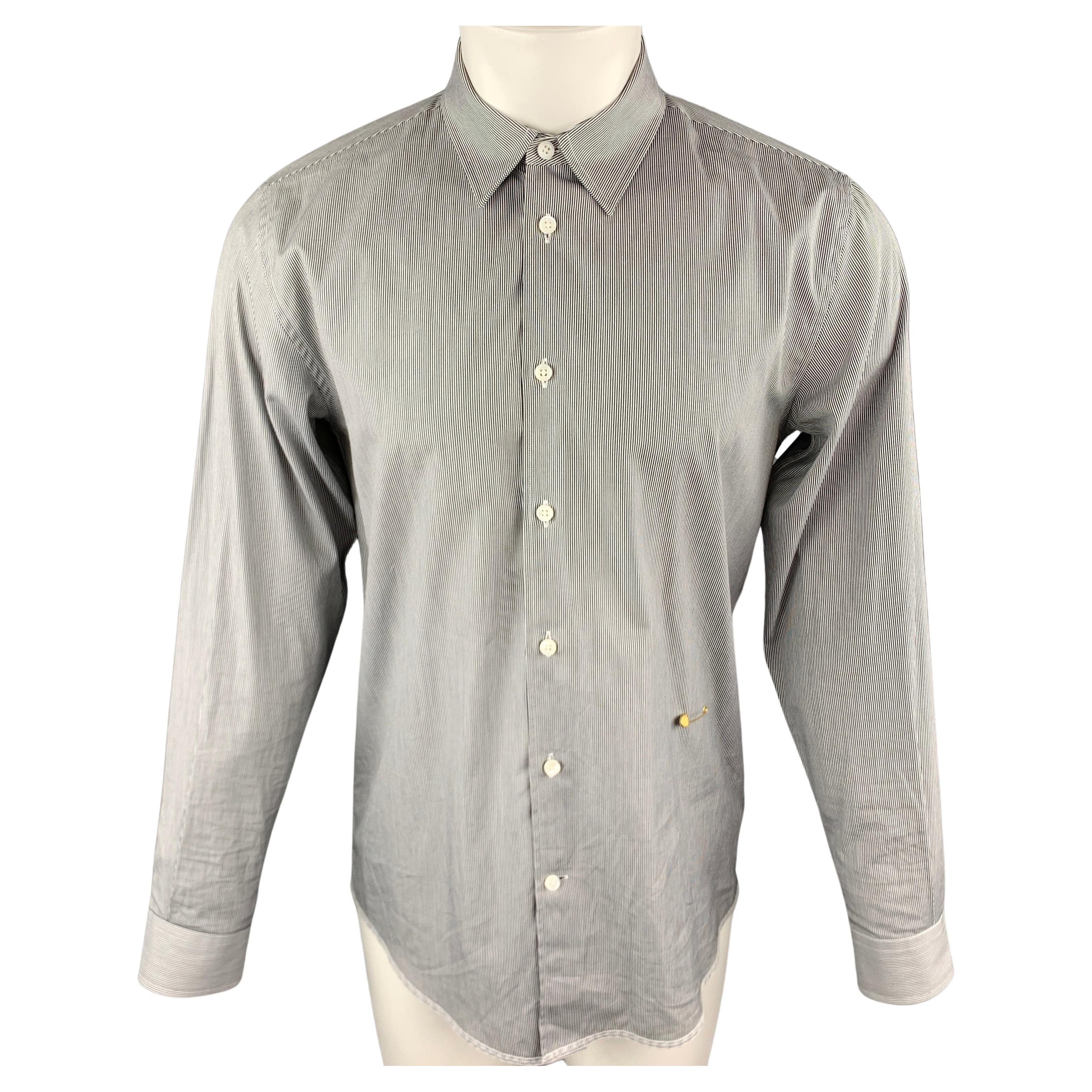 MARC JACOBS - Chemise à manches longues en coton à rayures noires et blanches, taille S en vente