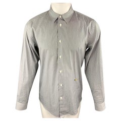 MARC JACOBS - Chemise à manches longues en coton à rayures noires et blanches, taille S