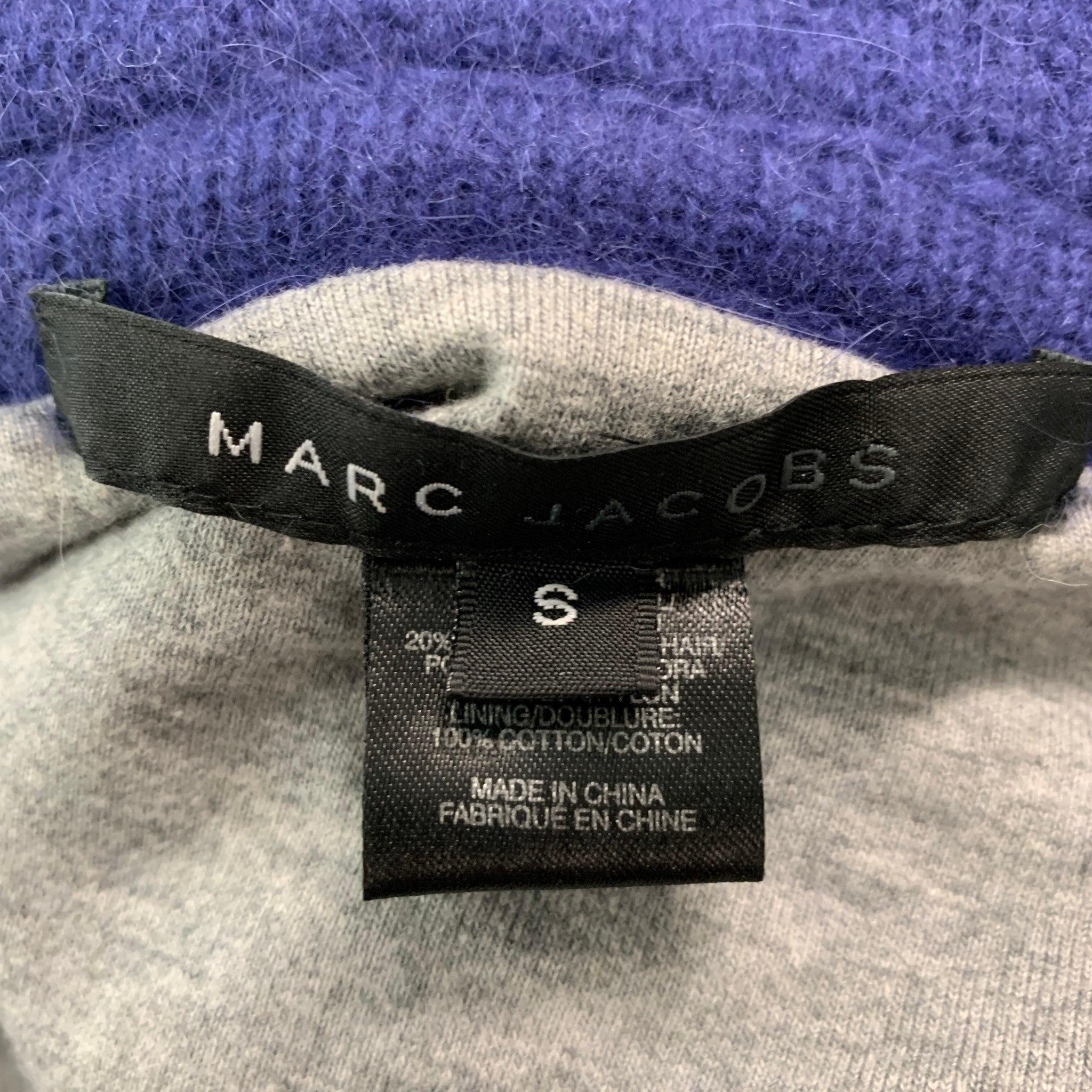 Women's MARC JACOBS Size S Blue Lambswool Angora Textured Jacket For Sale