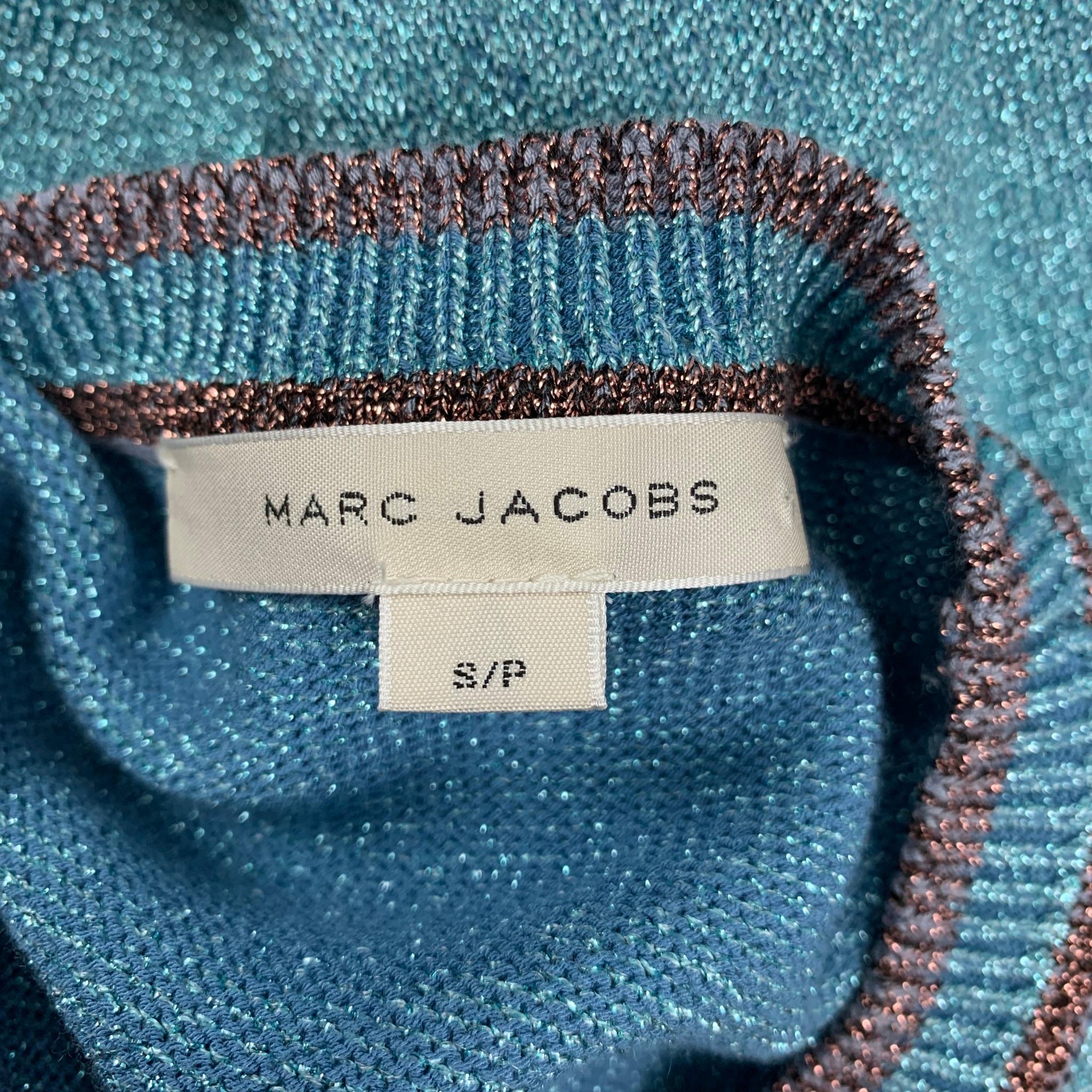 Men's MARC JACOBS Size S Blue Metallic Viscose Blend Pullover