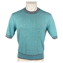 MARC JACOBS Size S Blue Metallic Viscose Blend Pullover MARC JACOBS Size S Blue Metallic Viscose Blend Pullover