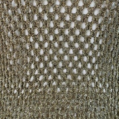 MARC JACOBS Größe S Gold Nylon Metallic Knit Crew Neck Pullover
