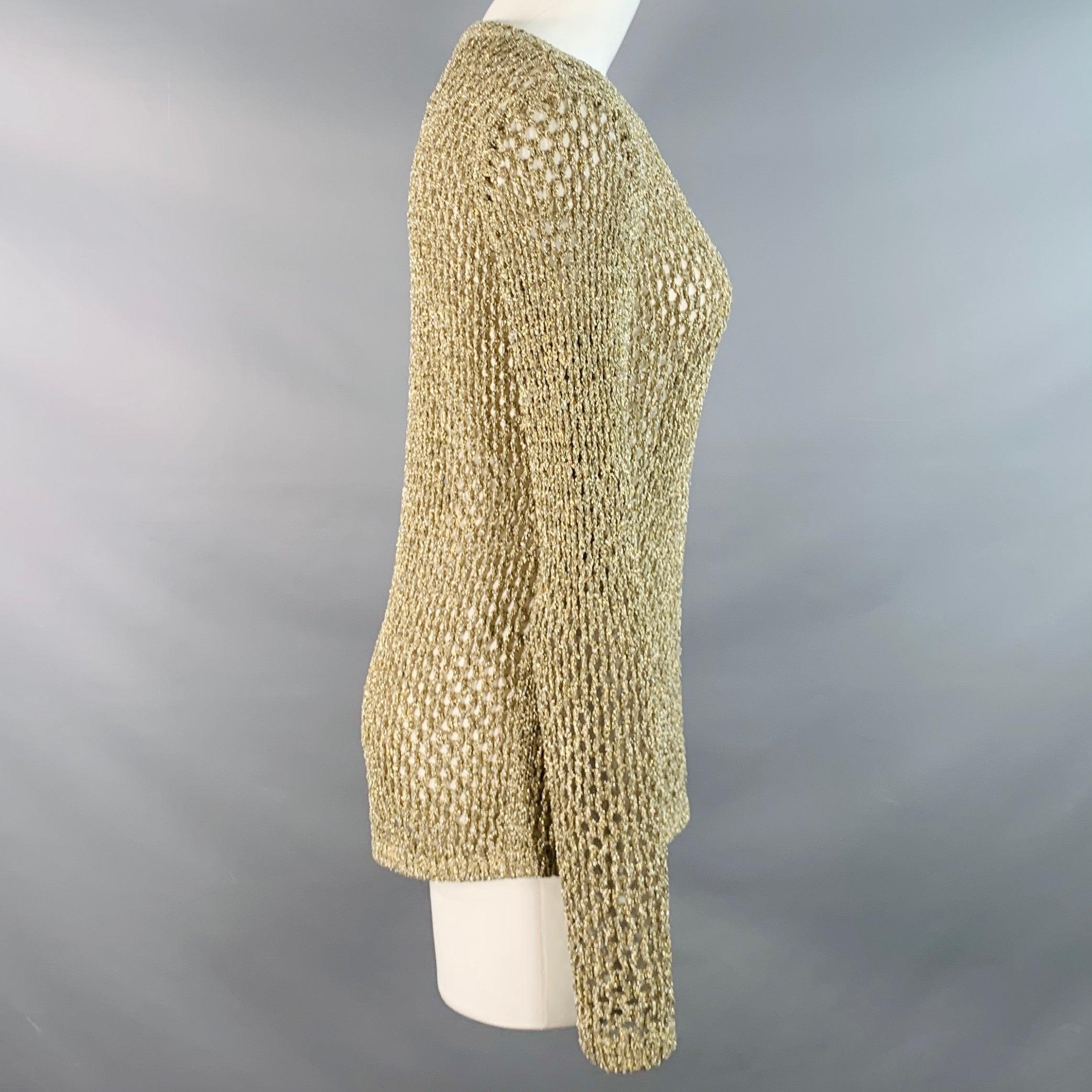 Marron MARC JACOBS Taille S Pull à col ras du cou en nylon métallisé doré en vente