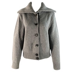 MARC JACOBS Size S Grey Cashmere / Wool Knitted Snaps Jacket