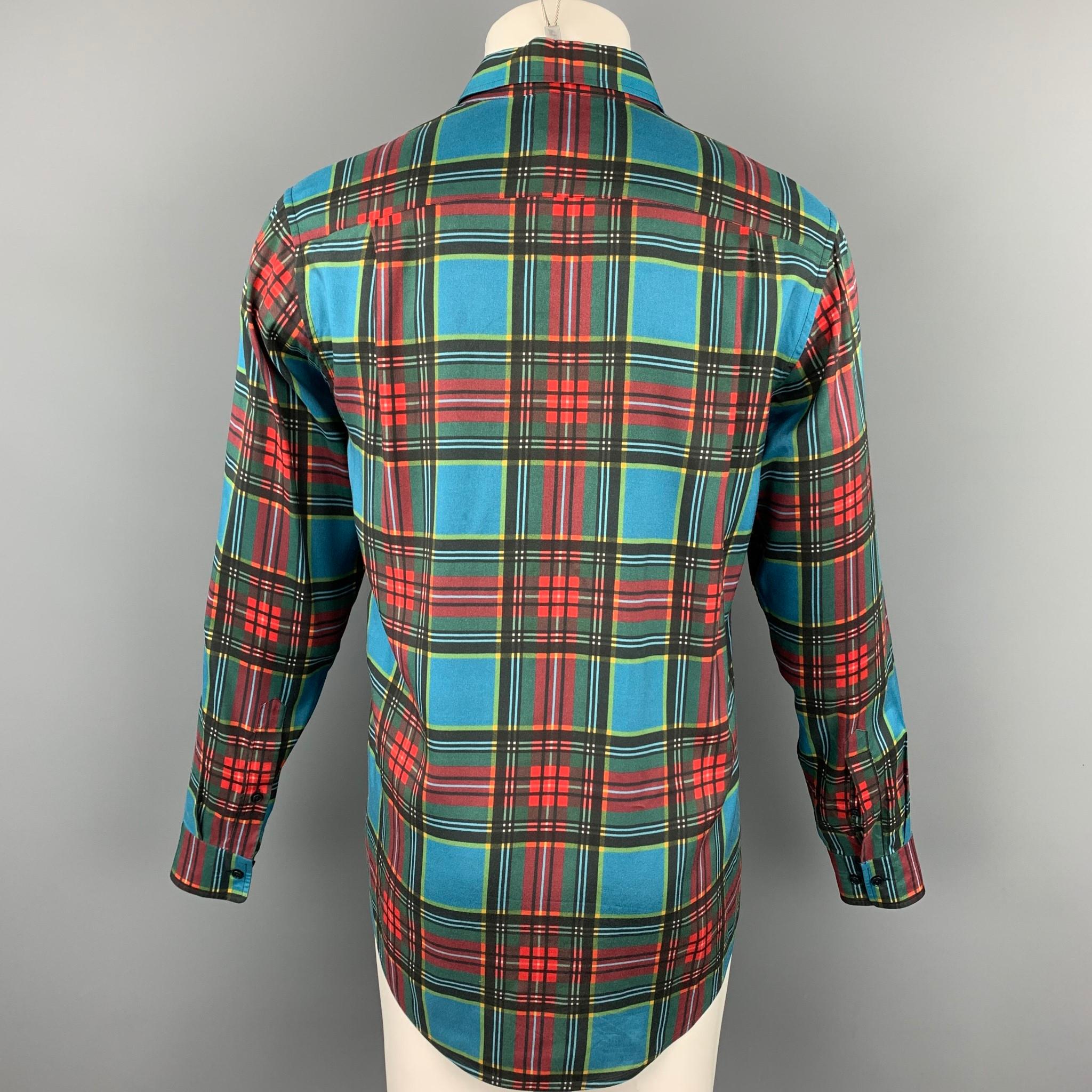 Black MARC JACOBS Size S Multi-Color Plaid Viscose Button Up Long Sleeve Shirt