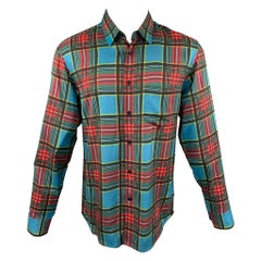 MARC JACOBS Camisa de manga larga con botones de viscosa a cuadros multicolor talla S