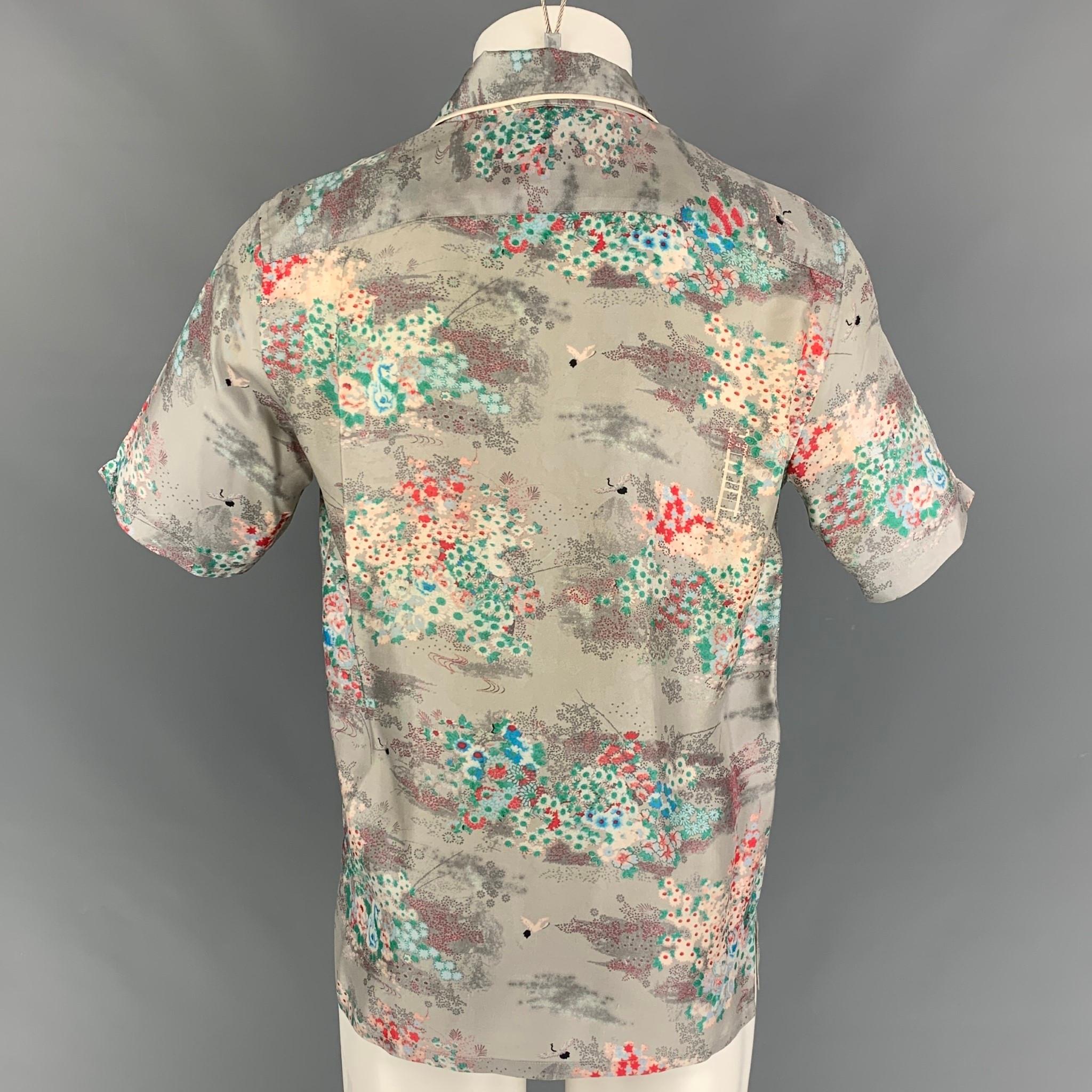 Brown MARC JACOBS Size S Multi-Color Print Silk Camp Short Sleeve Shirt